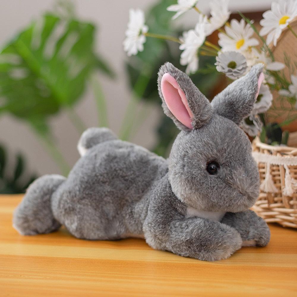 Realistic Furry Bunny Rabbit Plush Toy 7 Stuffed Animals Plushie Depot