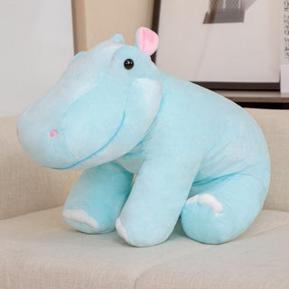 Adorable Sitting Hippo Plushies Blue Plushie Depot