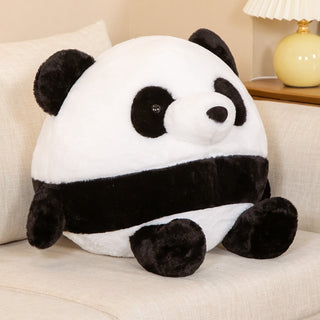 Chubby Round Giant Panda Bear Plushie Black Stuffed Animals - Plushie Depot