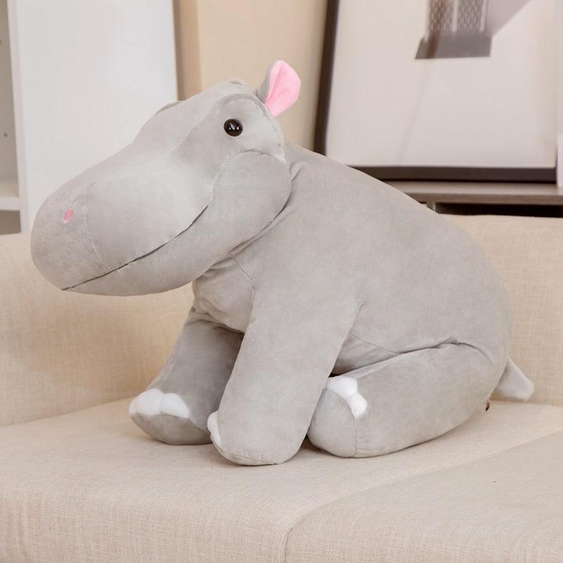Adorable Sitting Hippo Plushies Gray Stuffed Animals Plushie Depot