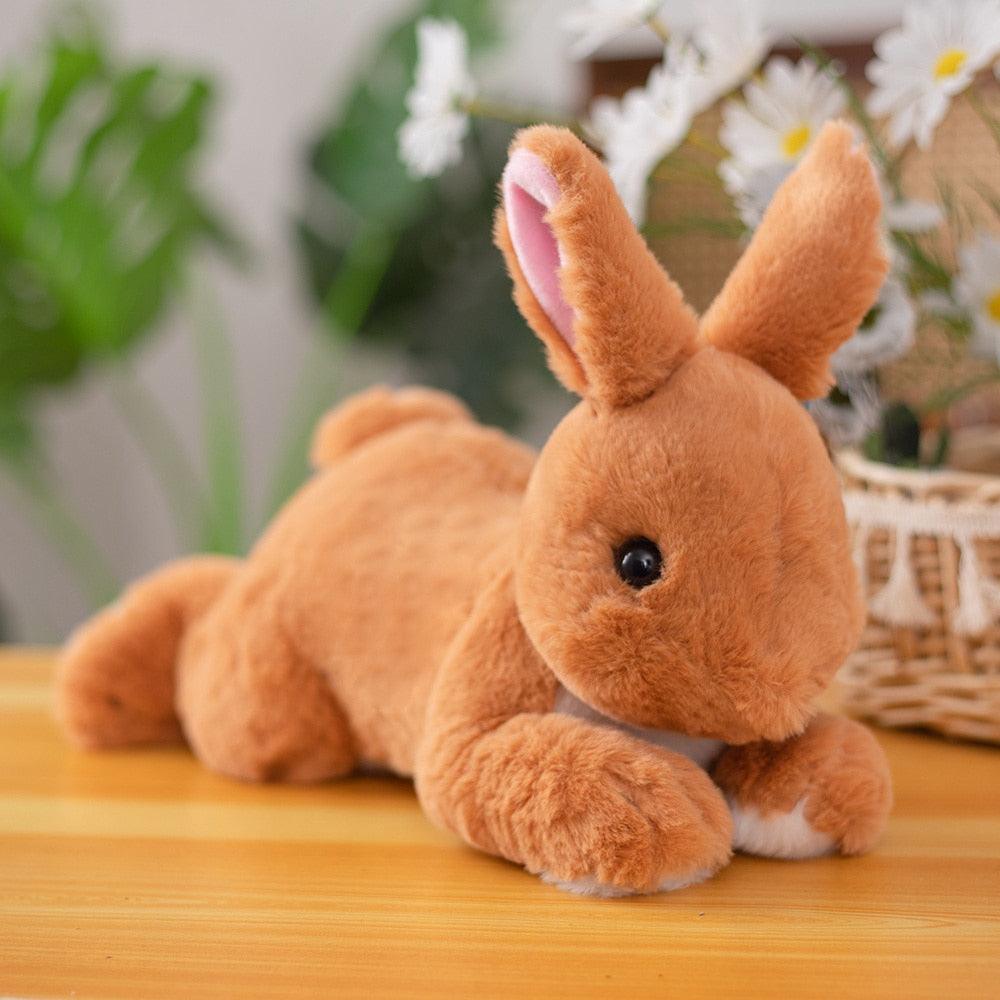 Realistic Furry Bunny Rabbit Plush Toy 5 Stuffed Animals Plushie Depot