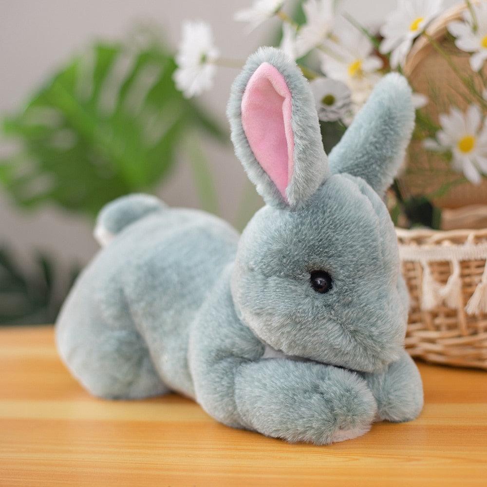 Realistic Furry Bunny Rabbit Plush Toy 8 Stuffed Animals Plushie Depot