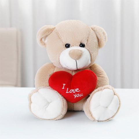 Cute Cartoon Hug Bear With Bow Tie and Hearts Bear Plush Doll Light Brown 25cm Teddy bears Plushie Depot