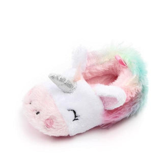 Toddler Baby Girl Rainbow Unicorn Plush Shoe Slippers, Great Gift for Ages 0-18M 1 Slippers - Plushie Depot