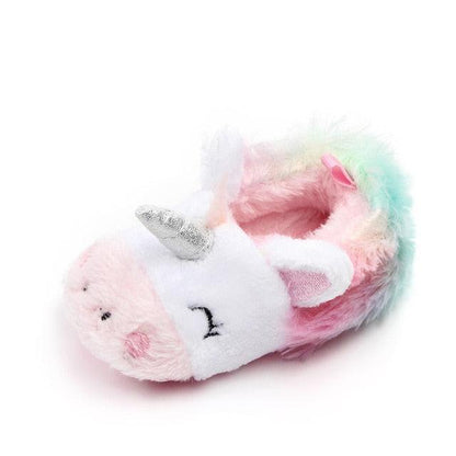 Toddler Baby Girl Rainbow Unicorn Plush Shoe Slippers, Great Gift for Ages 0-18M 1 Slippers Plushie Depot