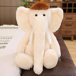 Kawaii Mammoth Elephant Plush Pillow 27" white Plushie Depot