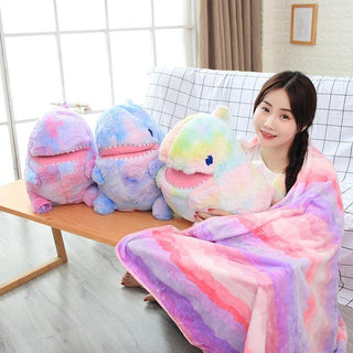 Rainbow Dinosaur Pillow Plush Toy Plushie Depot