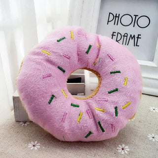 Funny Donut plush pet toy Pink Plushie Depot