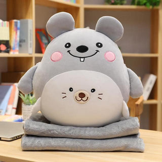 Cute Kawaii Blanket Animals Plush Pillows 15" 4 Plushie Depot