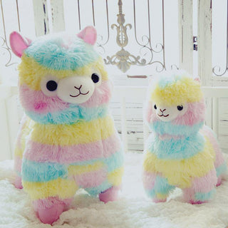 Rainbow Alpaca Doll Plush Toy - Plushie Depot