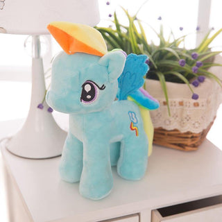Cute rainbow pony plush doll Blue 30cm - Plushie Depot