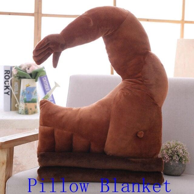 Muscle man (G)Pillow Blanket Pillows - Plushie Depot