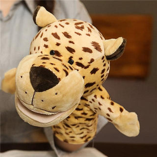 Educational Soft Animal Finger Puppets Yellow Leopard Stuffed Animals - Plushie Depot
