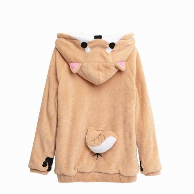 Harajuku Japanese Cute Shiba Inu Cosplay Sweater Beige Plushie Depot