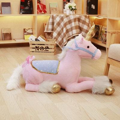 39" Large Majestic Unicorn Stuffed Animal Plush Doll with Saddle Pink Plushie Depot