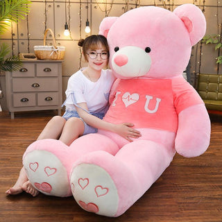 LOVE Scarf Teddy Bear Plush Doll Pink 80cm Plushie Depot