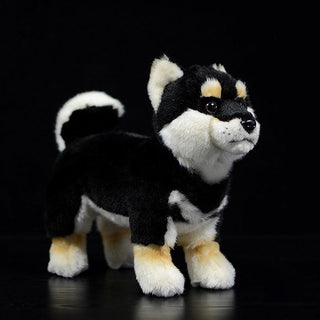 Cute Realistic Dog Plush Toys 10" Black - Plushie Depot