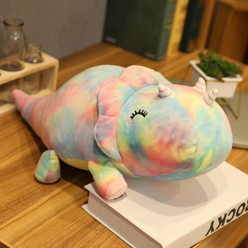 Triangle Triceratops pillow plush toy Pink 90CM - Plushie Depot