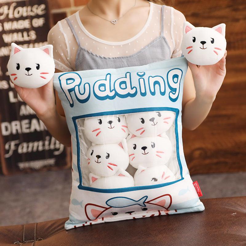 Pudding Cat, Dogs and Pigs Bag of Small Plush Toys Plushie Depot