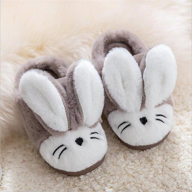 Children's Indoor Cotton Plush Bunny Rabbit Slippers, Warm Plushy Slippers for Kids as pic China Slippers - Plushie Depot