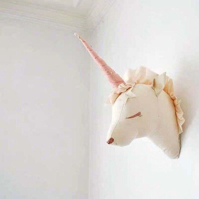 Nordic Plush Head 3D Stuffed Animal Heads Unicorn Wall Decor Plushie Depot