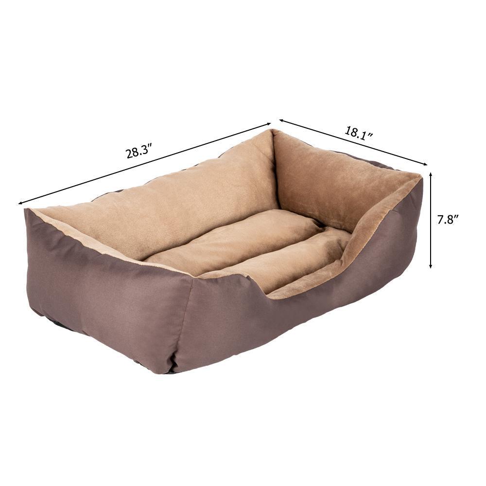 28" Large Size Pet Bed Dog Mat Cotton Brown Pet Beds - Plushie Depot