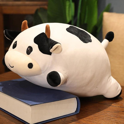 Kawaii Chunky Cow Plushie 13" Open eyes Stuffed Animals Plushie Depot