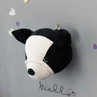Creative Stuffed Animal Nursery Plush Wall Decor Black dog Plushie Depot