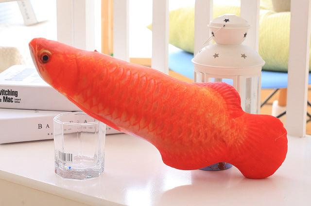 Pet Soft Plush 3D Fish Shape Cat Toy Interactive Gifts hongliyu Pet Toys Plushie Depot