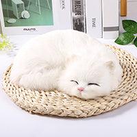 Hyper Realistic Sleeping Cat Plush Dolls White Plushie Depot