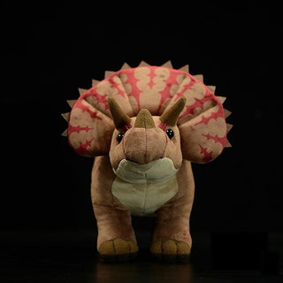 Super Cute Triceratops Realistic Plush Toy Brwon 38cm from mouth to tail - Plushie Depot