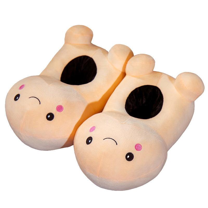 Spoof Cute Penis Shaped Slippers Beige OneSize Slippers Plushie Depot
