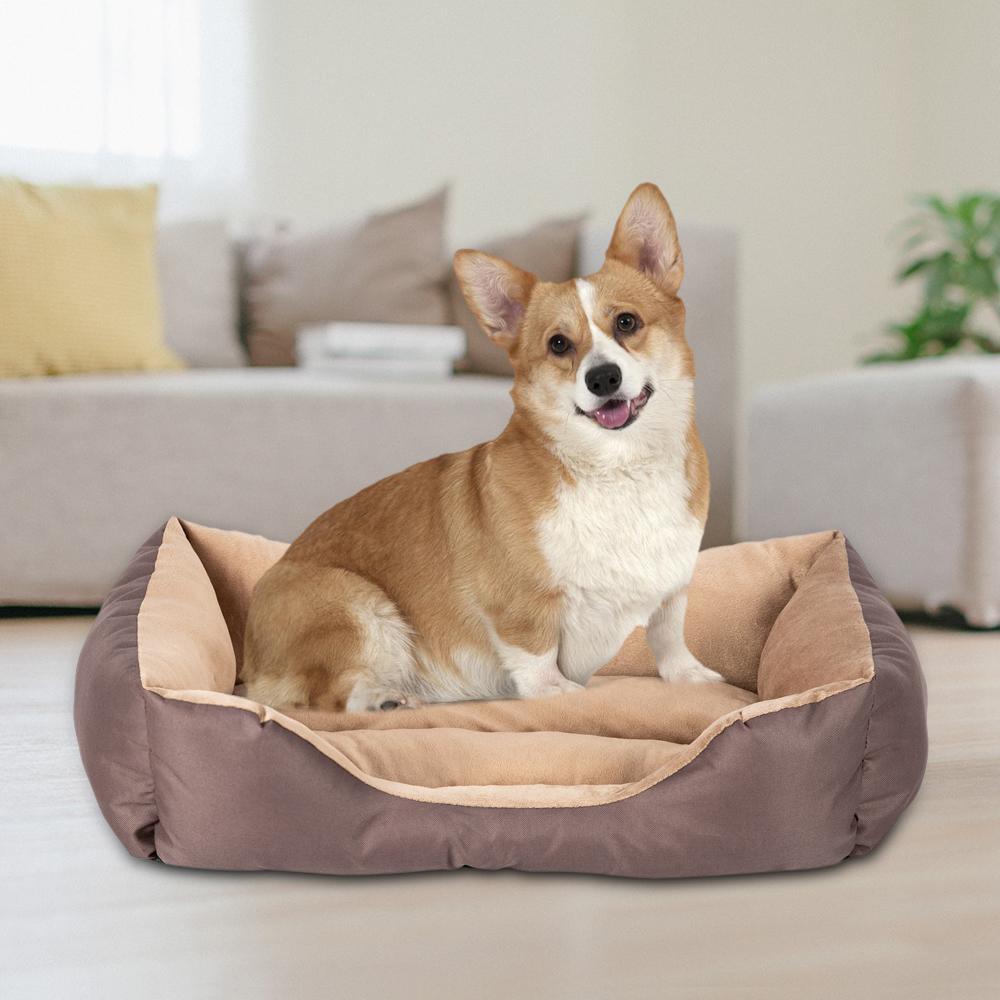 28" Large Size Pet Bed Dog Mat Cotton Brown Pet Beds Plushie Depot