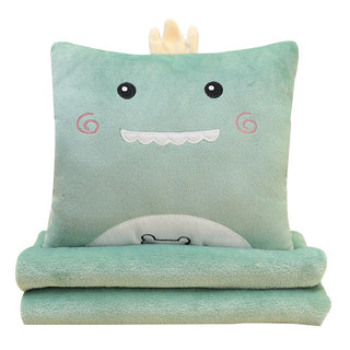 Adorable Stuffed Animal Cat, Dog & Dinosaur Plush Toy Cushion with Blanket Blankets - Plushie Depot