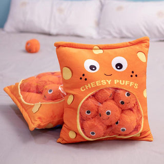 Cheesy Puffs Funny Snack Shaped Plush Toys (Whole Bag) - Plushie Depot