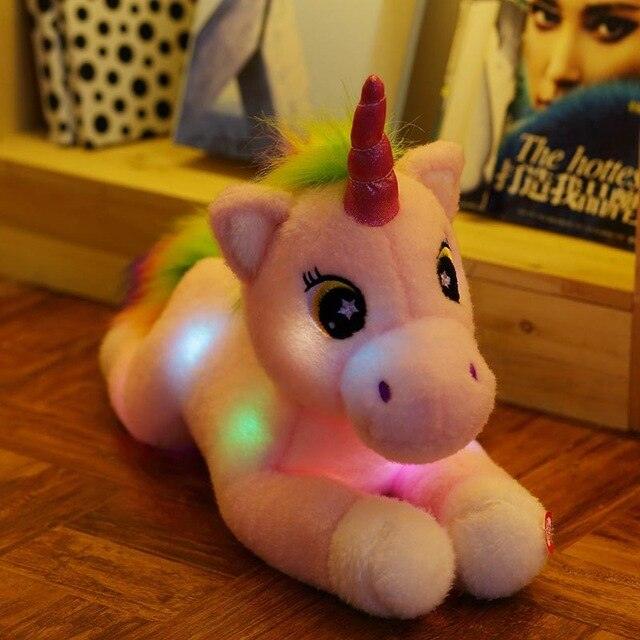 17" unicorn plush light up toys for Children Pink Stuffed Animals Plushie Depot