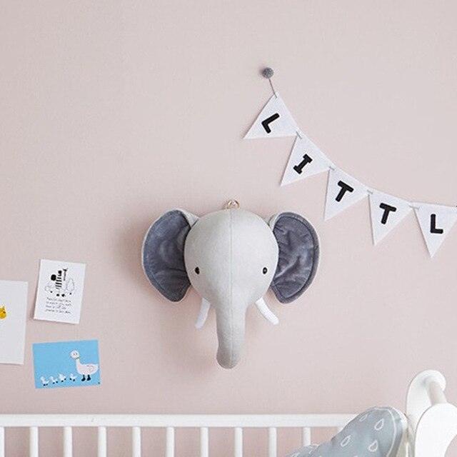 stuffed elephant head wall mount