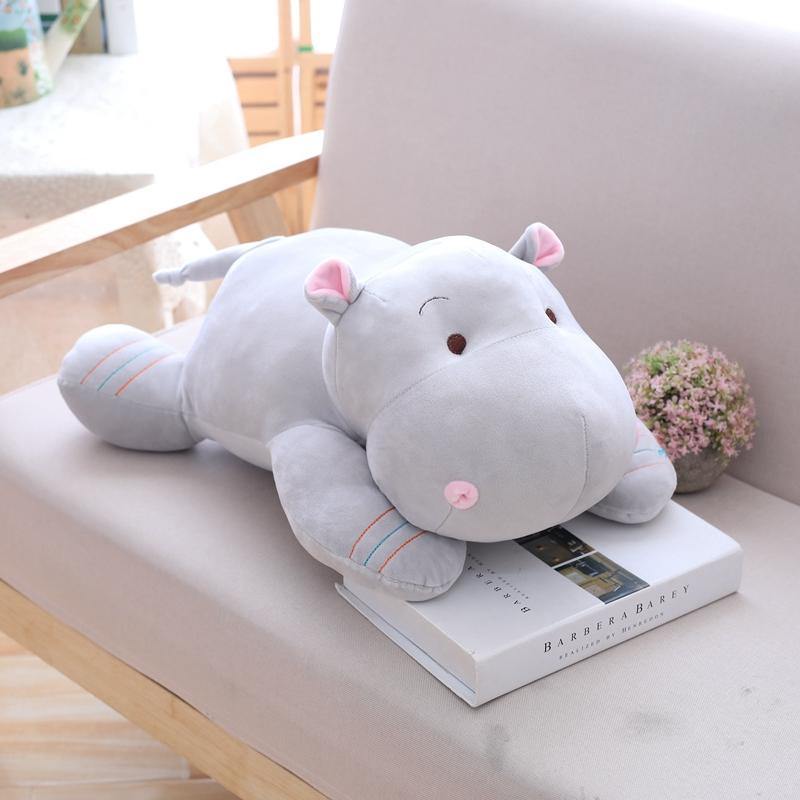 Cute Hippo plush toy Grey - Plushie Depot