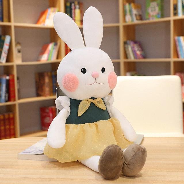 17.5" - 21.5" Adorable Bunny Rabbit Plushy Toys with Clothes Yellow Stuffed Animals Plushie Depot