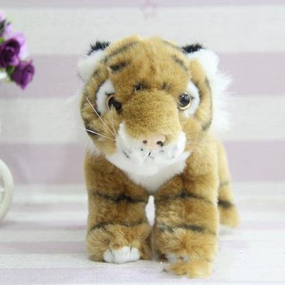 Simulation tiger plush toy Brown 18cm stand Plushie Depot