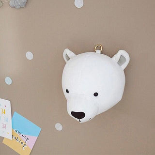 Cute Animals Elephant Head Stuffed Plush Doll Kids Bedroom Decor Bear Wall Decor - Plushie Depot
