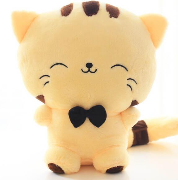 8" Cute Kawaii Cat with Bow Plush Dolls Yellow Stuffed Animals - Plushie Depot