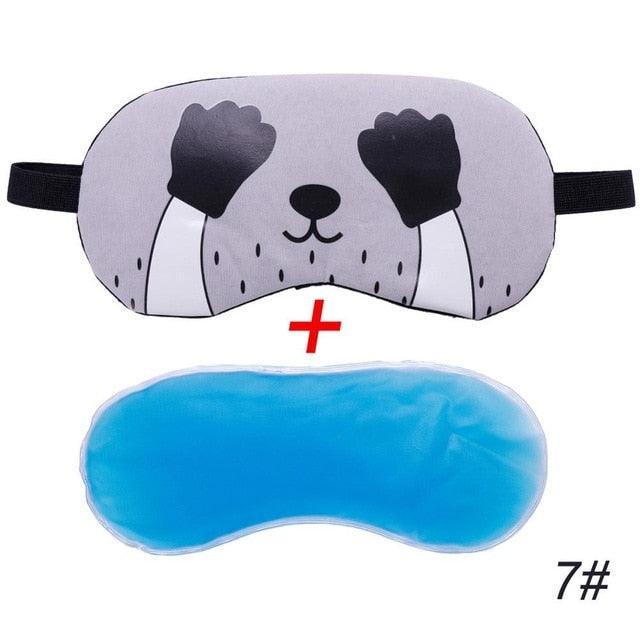 Cute Cat Cartoon Travel Sleep Mask 7 With Ice Gel-A Sleep Masks Plushie Depot