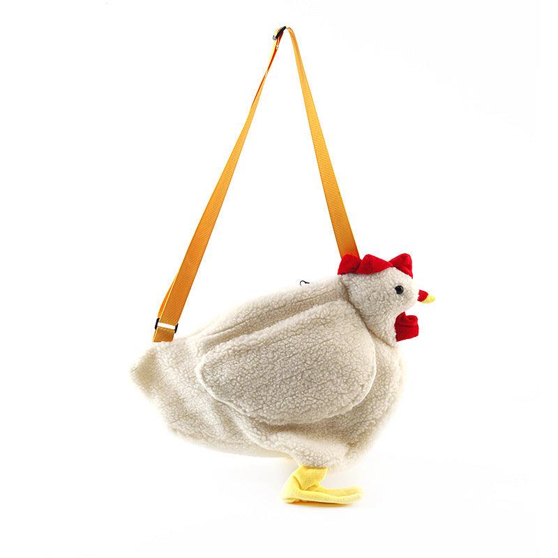 Funny Plush Cartoon Cute Chicken Messenger Bag Purse White Plushie Depot
