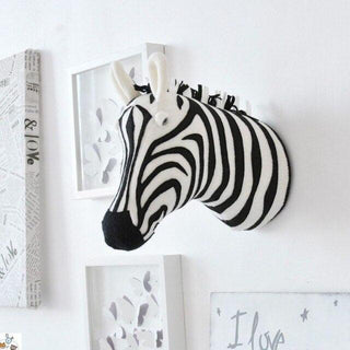 Plush Animal Trophy Head Wall Decor Stuffed Animals Zebra Plushie Depot