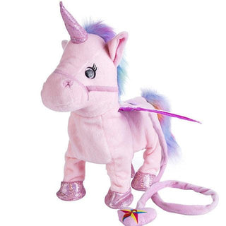 Walking Unicorn Plush Toy 35x30x 3" Pink Plushie Depot