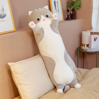 Cute Cartoon Long Pillow Plushies (24 Types) Grey cat Plushie Depot