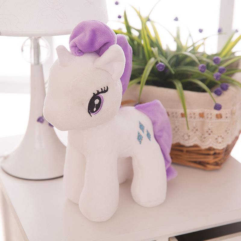 Cute rainbow pony plush doll White 30cm Plushie Depot