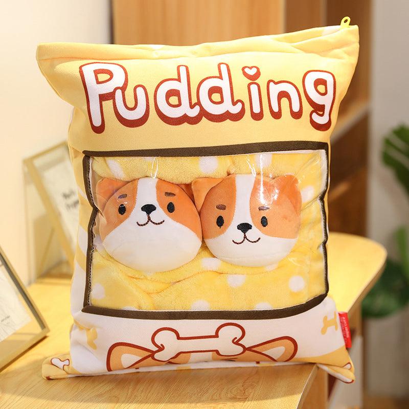 Kawaii Pudding Various Stuffed Plush Bags Dog Plushie Depot