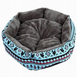Plush Warm Pet Bed Dog Sofa for Small Medium Dogs, Kennel Beds Blue Small Dog Bed Pet Beds - Plushie Depot